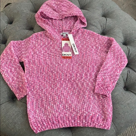 Pink Chenille Hoodie Knit 